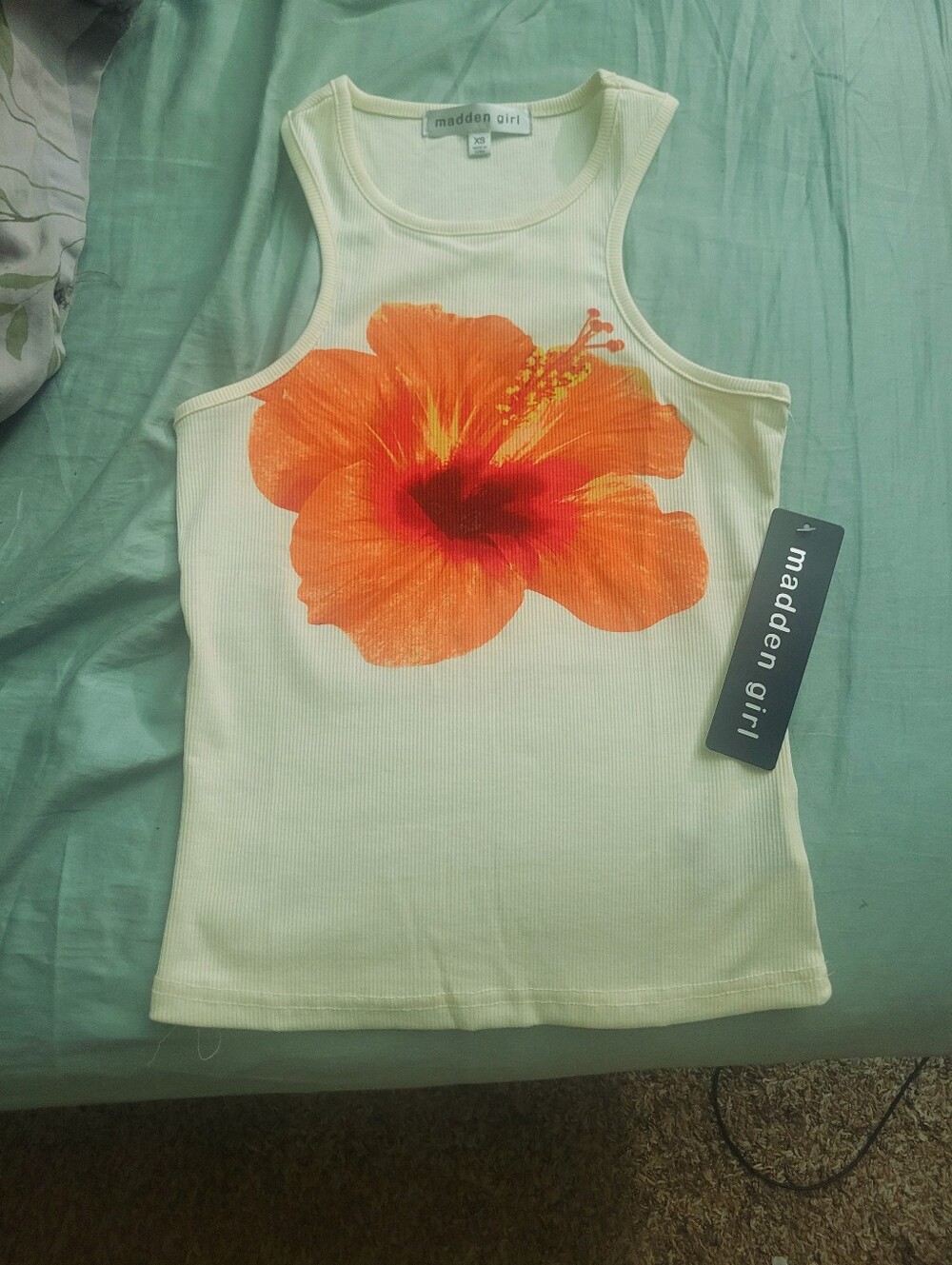 Madden Girl Ribbed Racerback Tank Top - Picture 2 of 4
